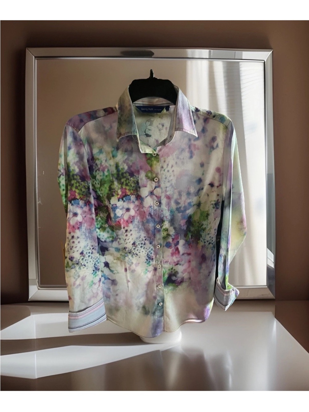 George Multicolor Watercolor Floral Button-Down Shirt